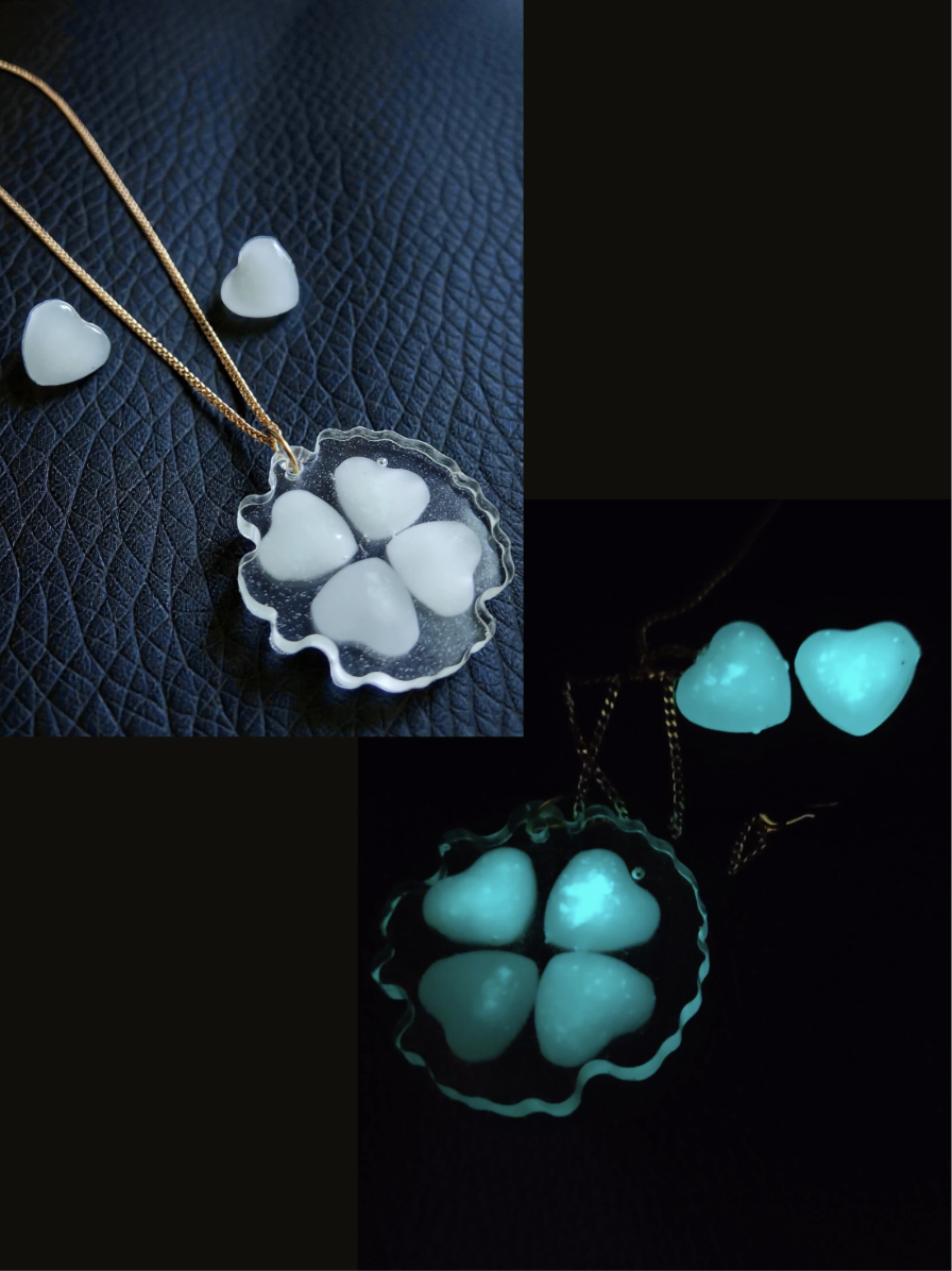 Glow in the dark love pendent