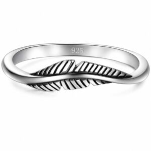 925 Sterling Silver Feather Ring