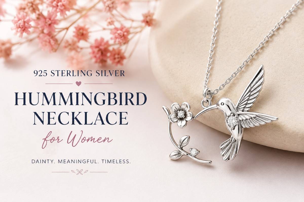 925 Sterling Silver Hummingbird Necklace for Women