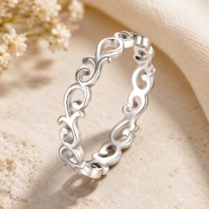 925 sterling silver Celtic knot heart ring