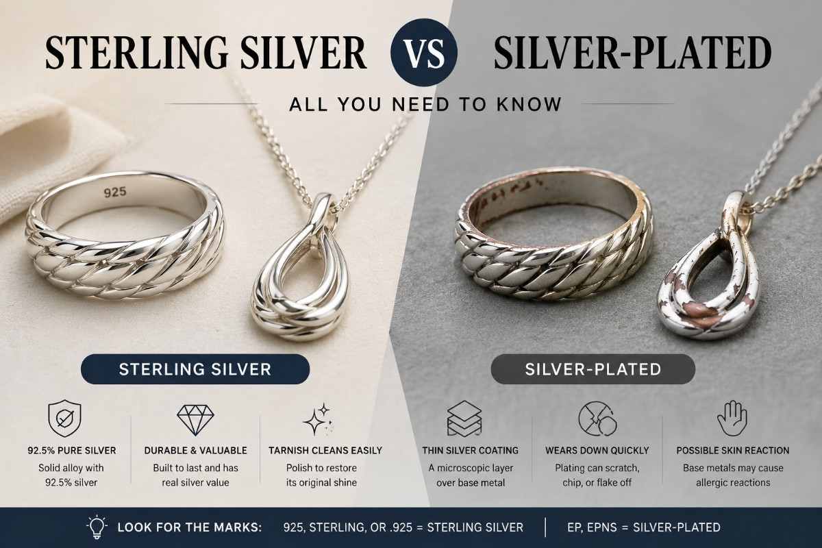 Sterling Silver vs Silver-Plated Jewelry