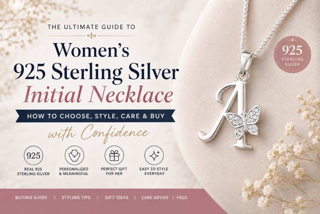 Women’s 925 Sterling Silver Initial Necklace